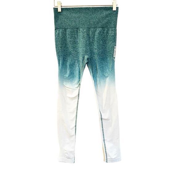 Gymshark Ombre Seamless Leggings size M Teal/Ice Blue - Picture 1 of 7
